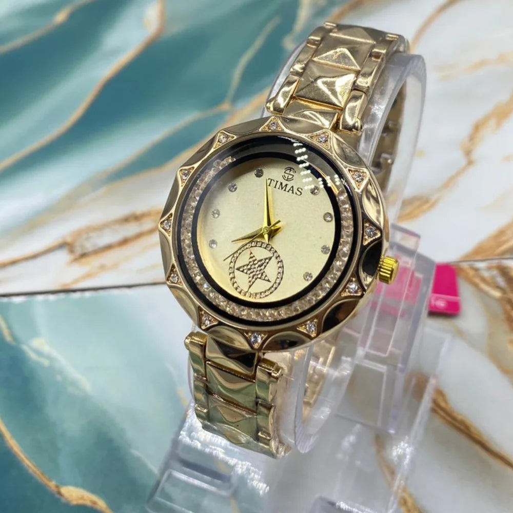 TMS Luxury Crystal Women’s Analog Wristwatch