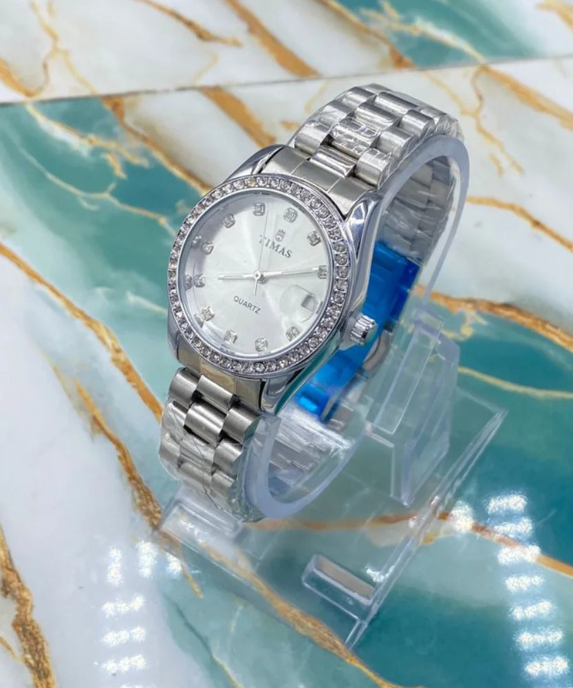 TMS Crystal Stainless Steel Women’s Luxury Watch