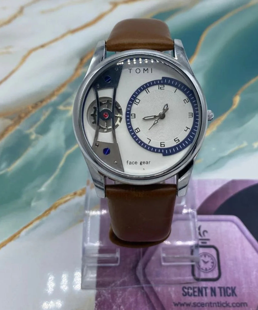 TOMI Leather Strap Watch For Men