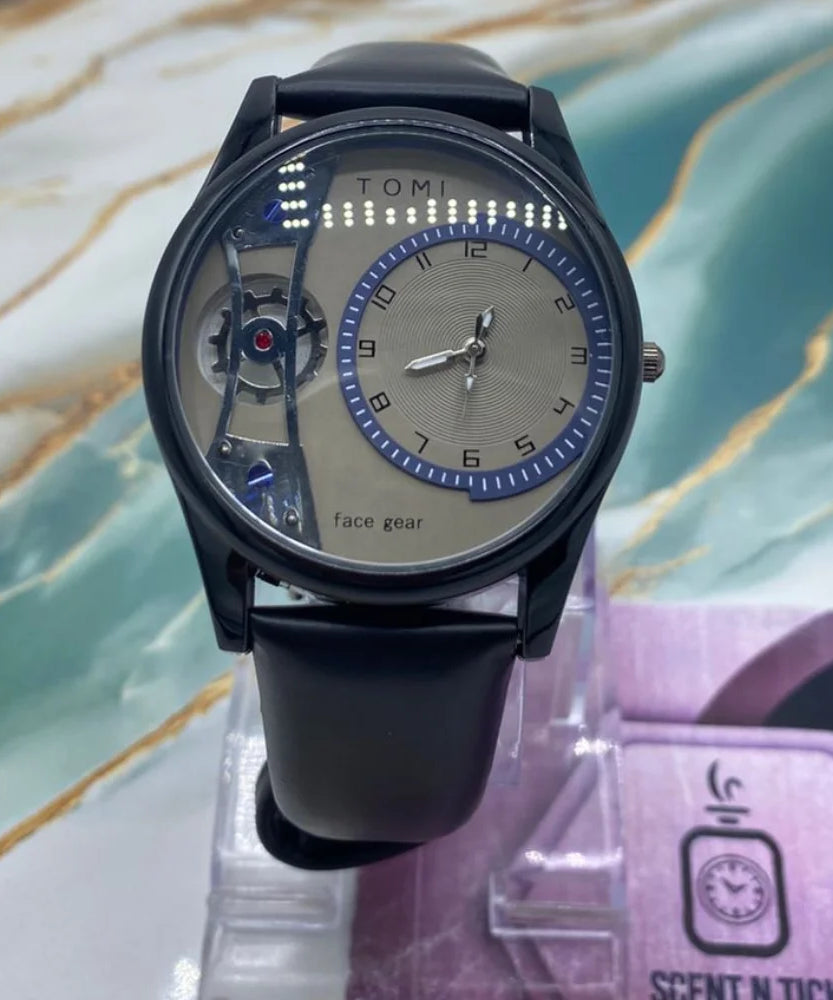 TOMI Leather Strap Watch For Men