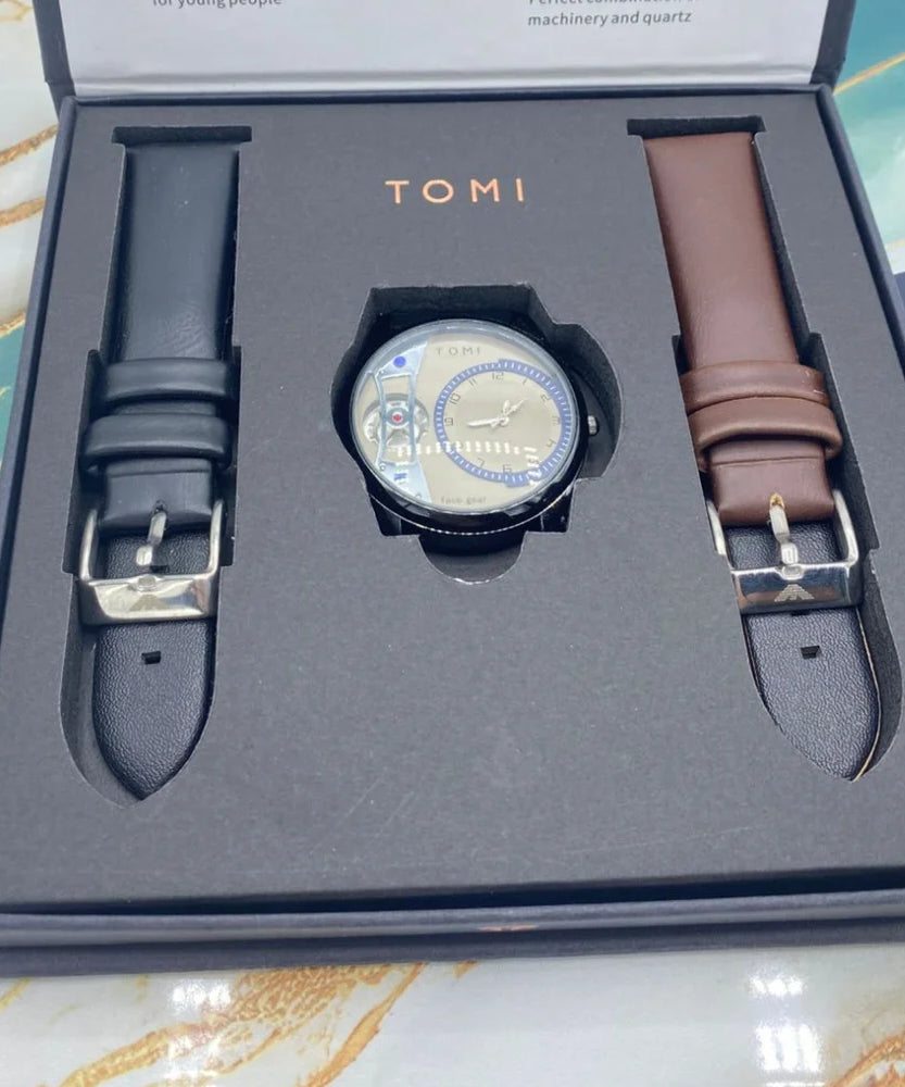 TOMI Leather Strap Watch For Men