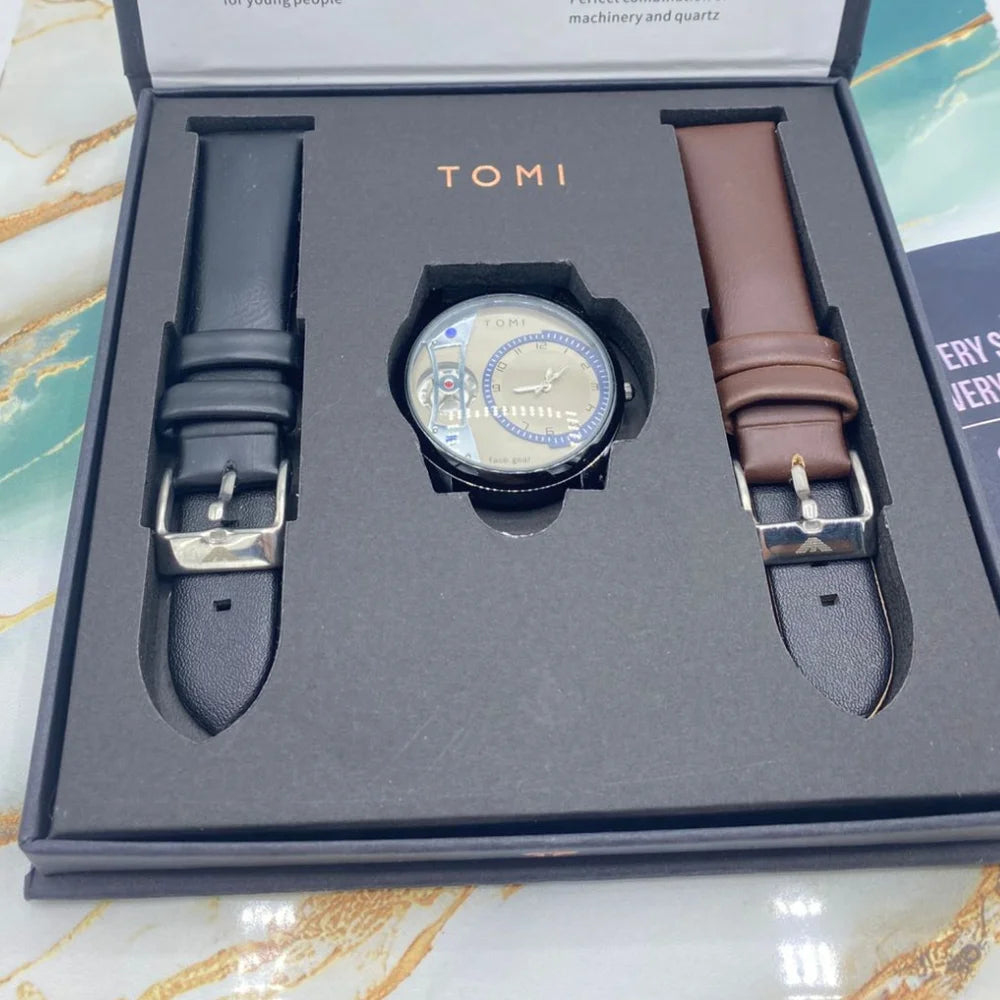 TOMI Leather Strap Watch For Men