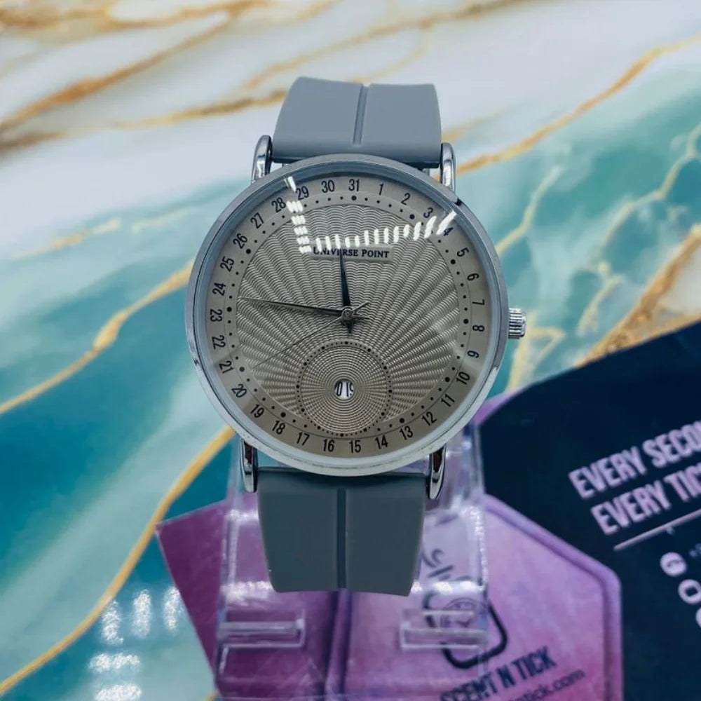 U Point Slim Watch with Magnet Rubber Strap