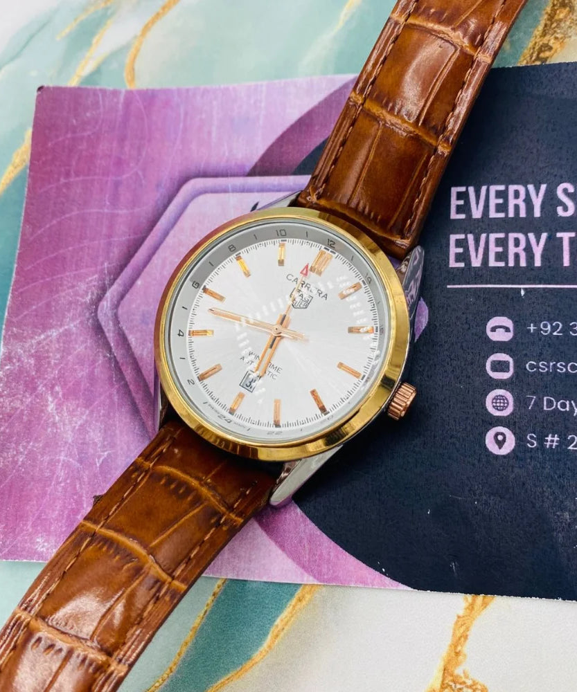 TGH Carrera Watch with Leather Strap