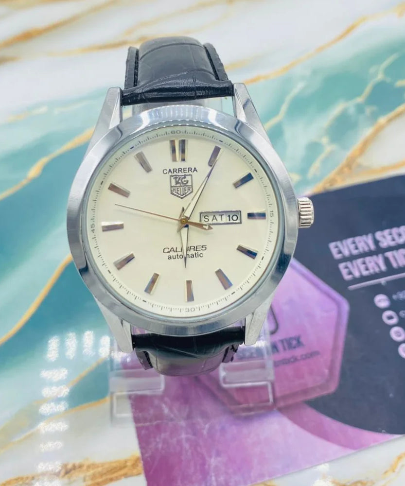 TG Watch with Leather Strap