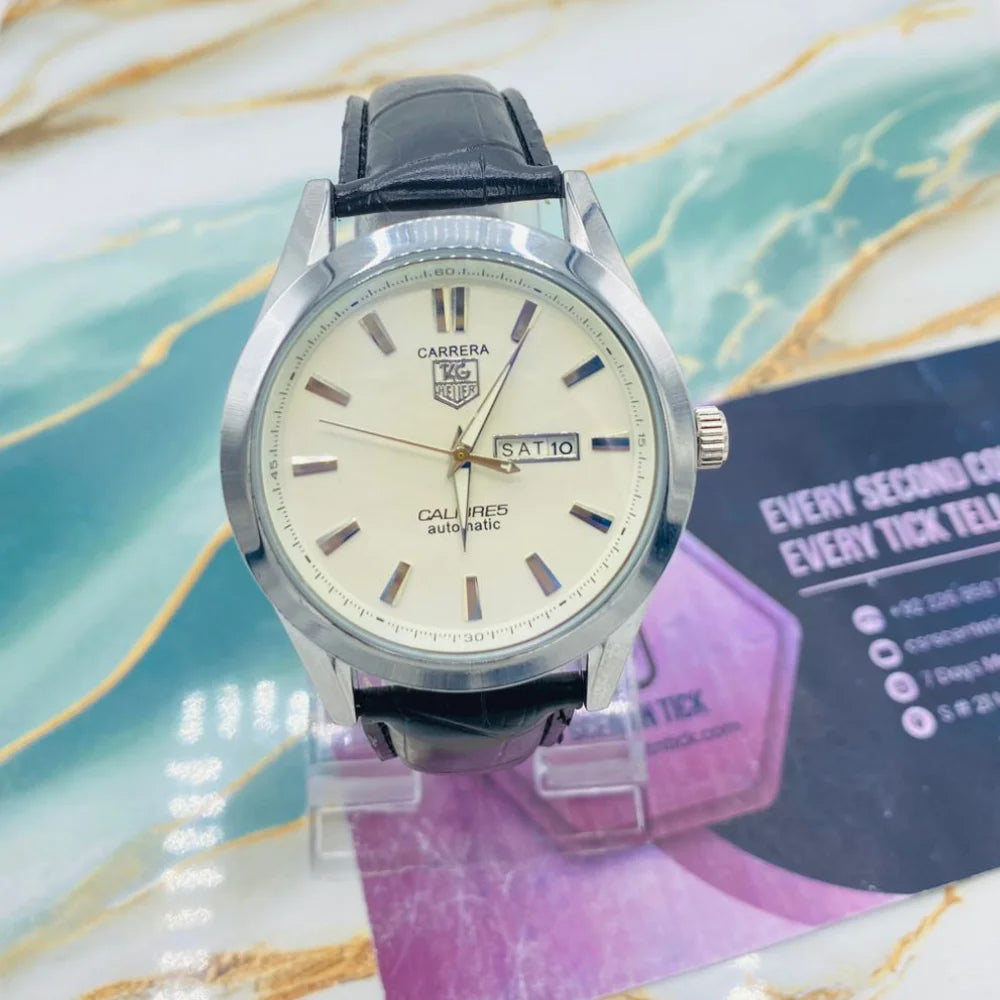 TG Watch with Leather Strap