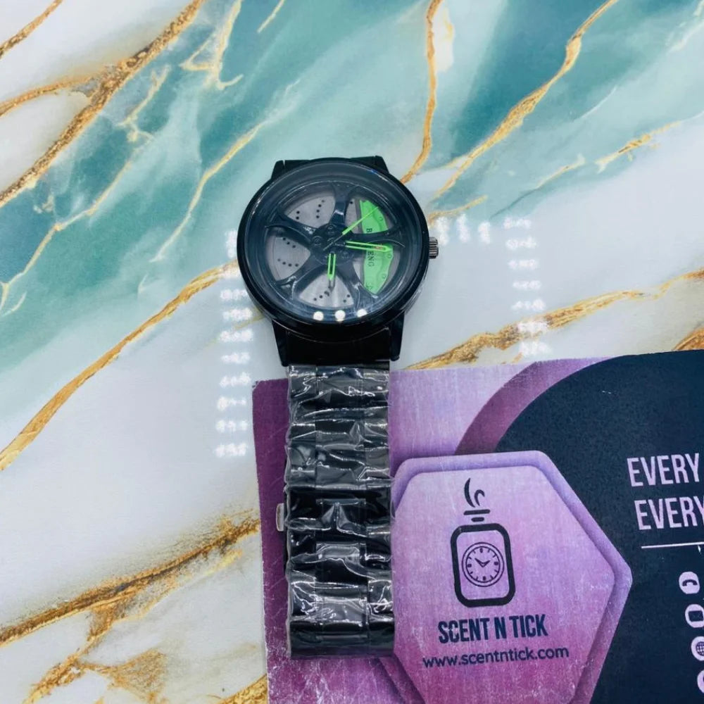 Rotating Wheel Rim Dial Watch for Men