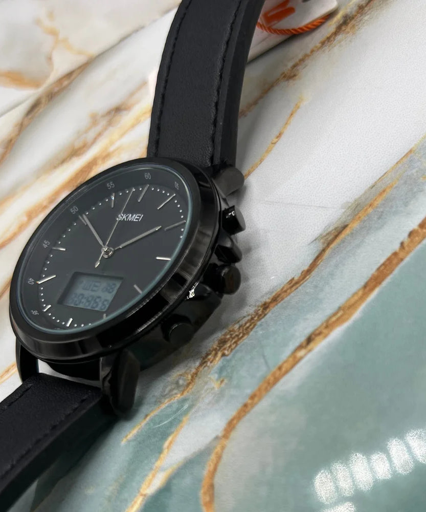 Skmei Hybrid Analog-Digital Men’s Watch | Black Sports Edition Watch