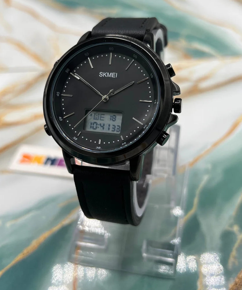 Skmei Hybrid Analog-Digital Men’s Watch | Black Sports Edition Watch