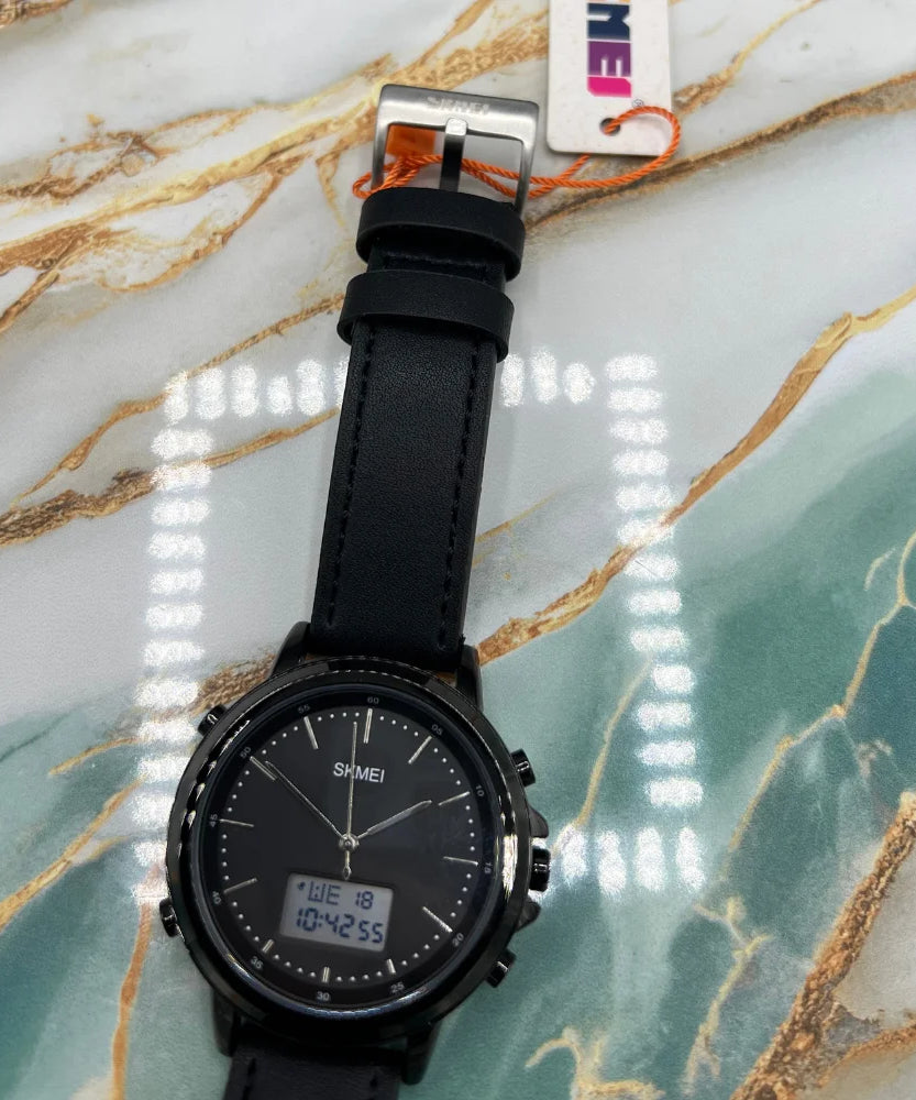 Skmei Hybrid Analog-Digital Men’s Watch | Black Sports Edition Watch