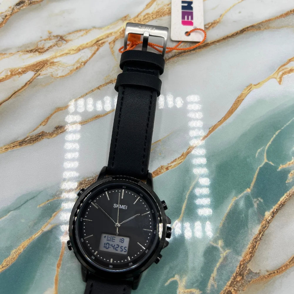 Skmei Hybrid Analog-Digital Men’s Watch | Black Sports Edition Watch