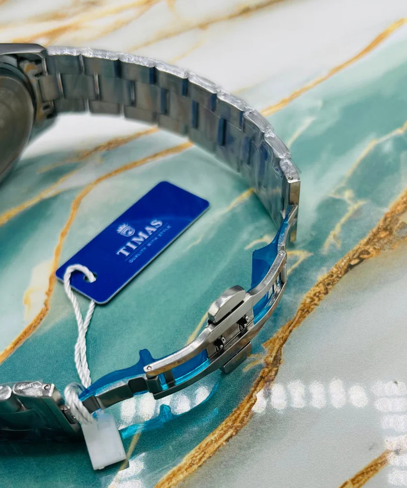 TMS Elegant Sky Blue Dial Men’s Watch | Stainless Steel Strap