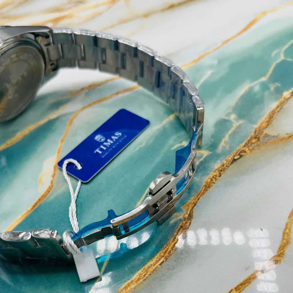 TMS Elegant Sky Blue Dial Men’s Watch | Stainless Steel Strap